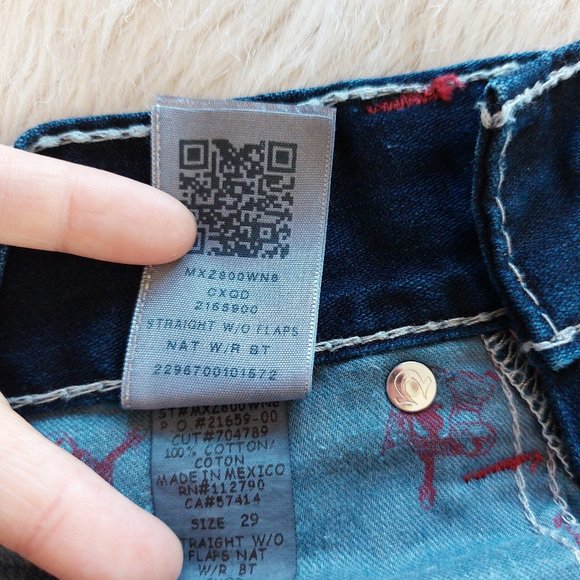 True Religion Women's Straight Leg Mid Rise Thick Stitches Denim Jeans Size: 29 - Picture 8 of 14